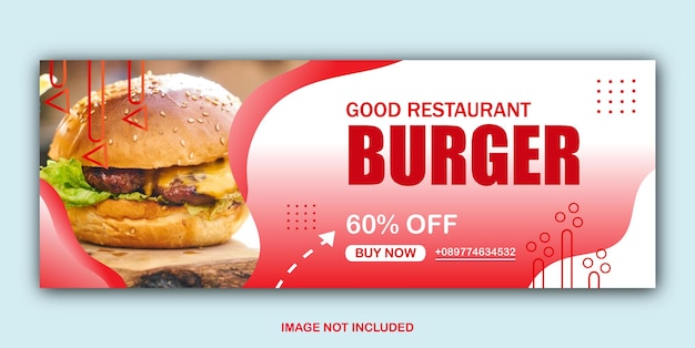 burger sale food banner cover social media web post banner food menu social media promotion template