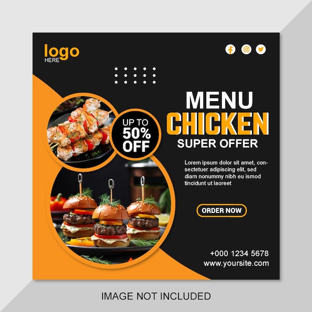 burger sale social media post design