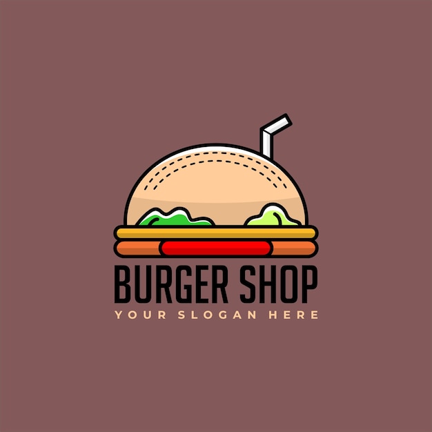 Burger Shop Logo Design Semi Circle