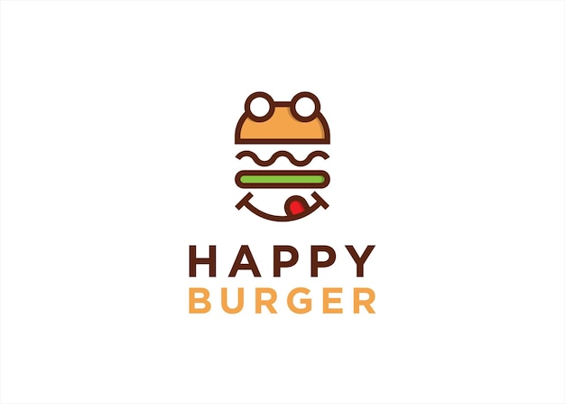 burger smile logo design vector illustration