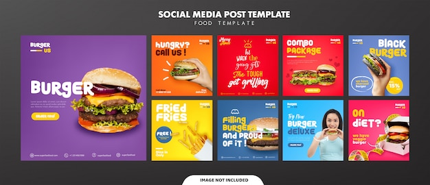 Burger social media feed post template