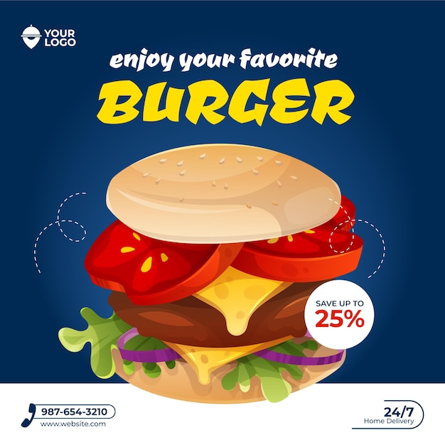 Burger special offer social media post 2