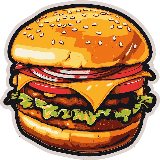 Burger Vector Graphics Bundle Vectorized Burger Display