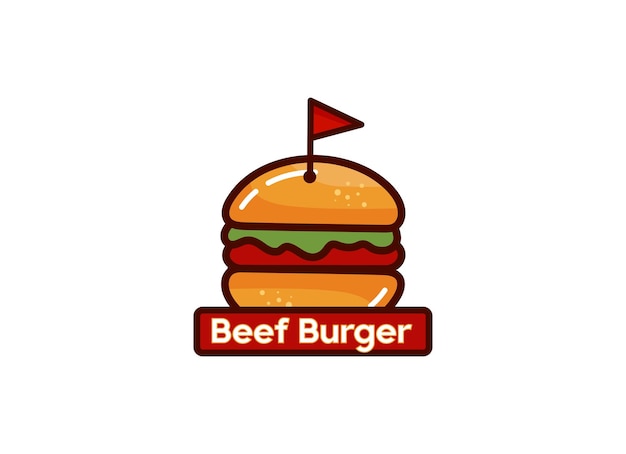 Burger of vector illustration for fast food logo