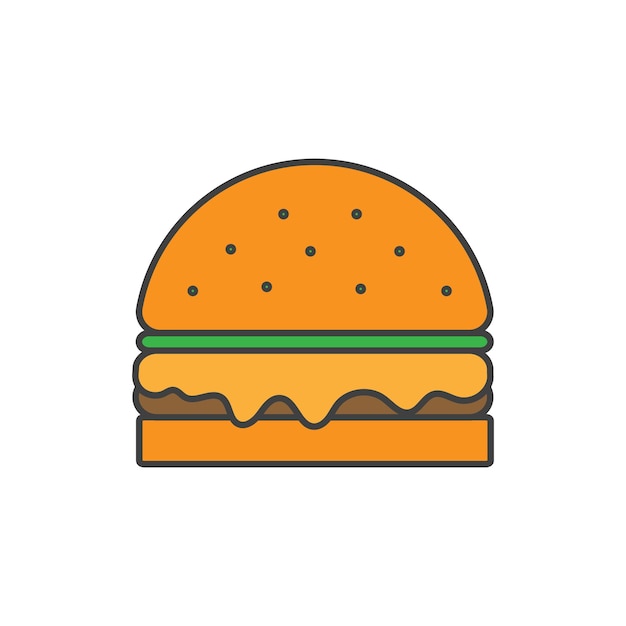 Burger Vector Illustration Simple icon on white