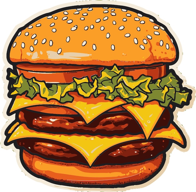 Burger Vector Illustration Treasury Vector Burgers Digital Creations