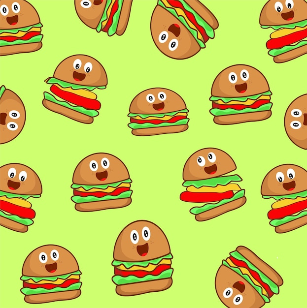 Burger vector seamless pattern background Free Vector