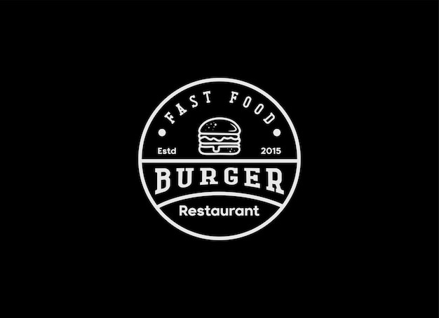 Burger Vintage Style Logo for fast food restaurant design inspiration