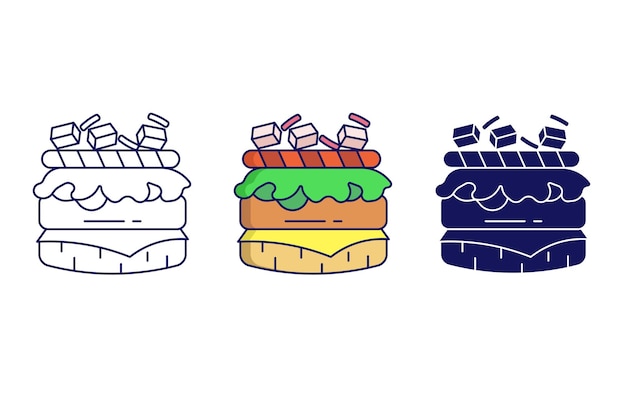 burger without bun vector icon