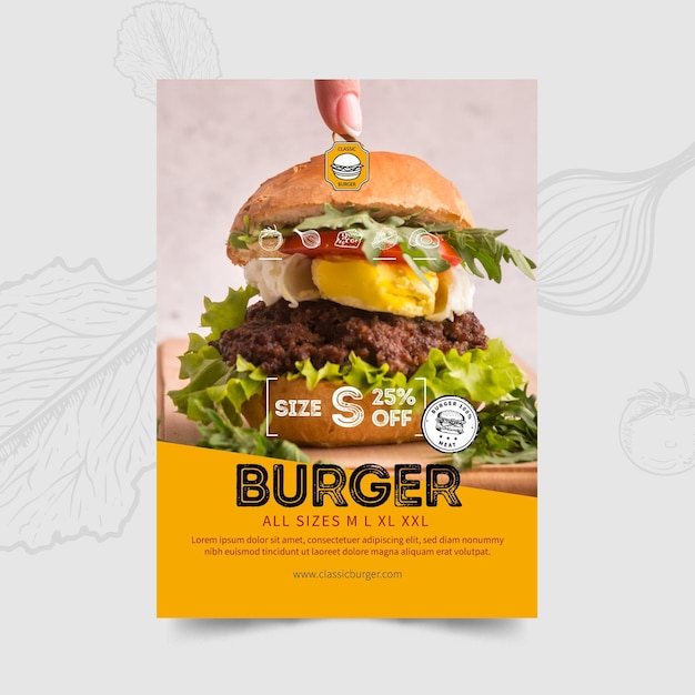 Burgers restaurant flyer template