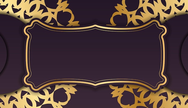 Burgundy background with indian gold ornaments for design under your logo