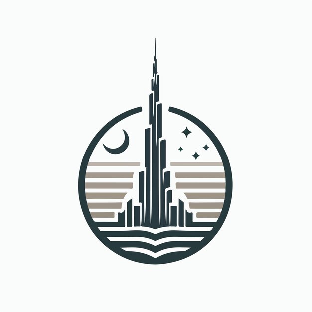 burj khalifa logo illustration