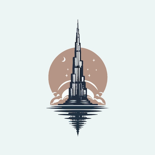 burj khalifa logo illustration