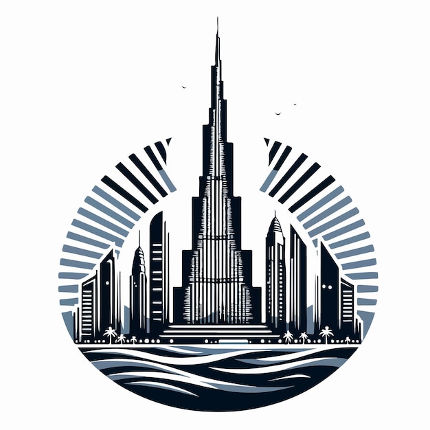 burj khalifa logo illustration