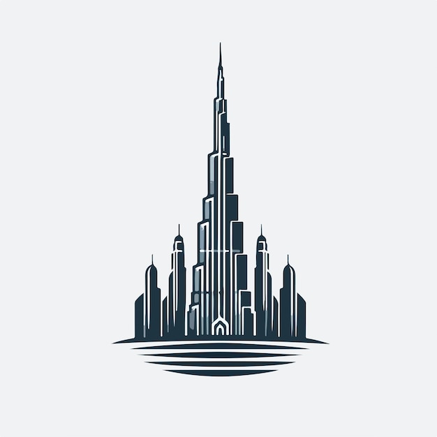 burj khalifa logo illustration