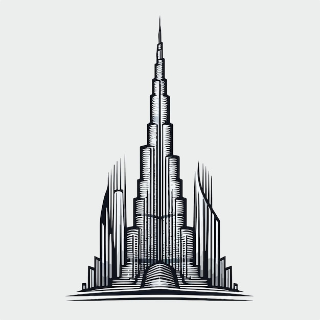 burj khalifa logo illustration