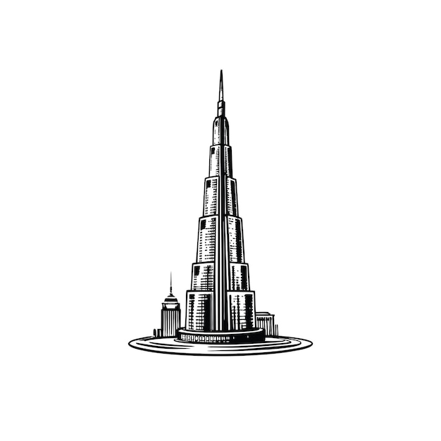 Vector burj khalifa vector drawing illustration