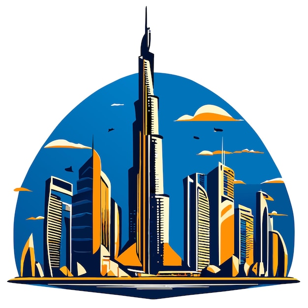 burj khalifa vector illustration doodle