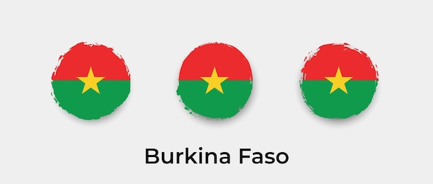 Burkina Faso flag grunge bubbles icon vector illustration