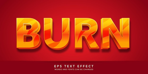 burn 3d editable text effect