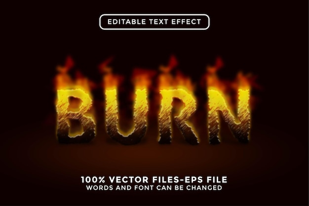 Burn Editable Text Effect