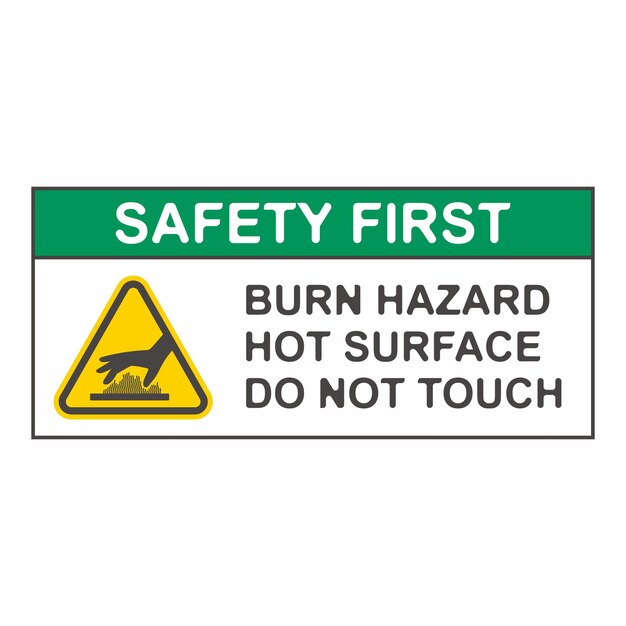 Vector burn hazard flat symbol