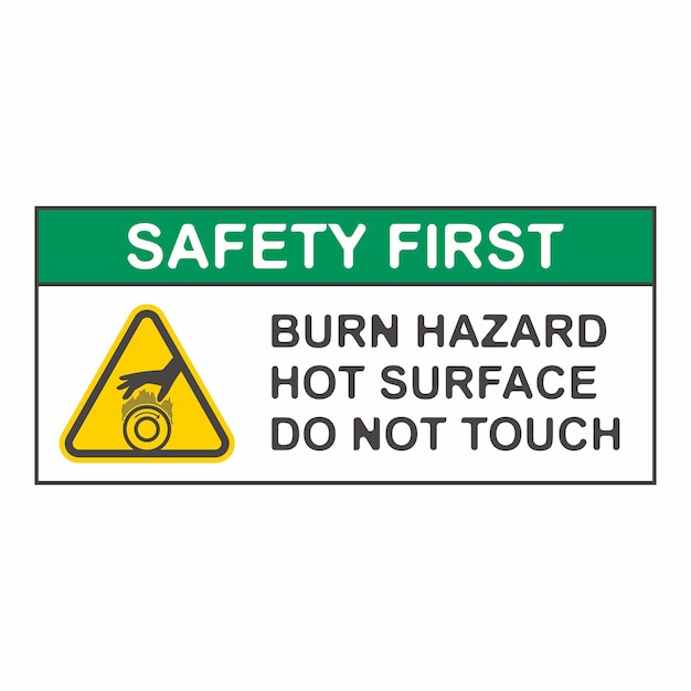 Vector burn hazard flat symbol