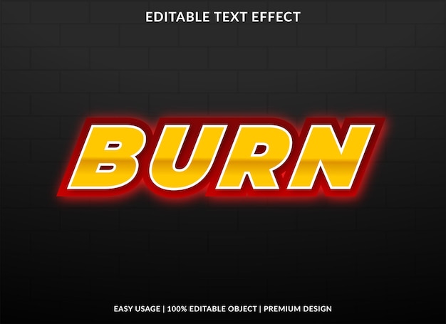 burn text effect editable template premium style