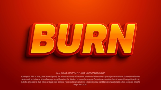 Burning 3d style editable text effect