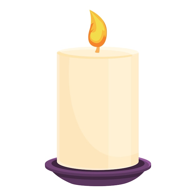 Burning candle icon. Cartoon of burning candle vector icon for web design isolated on white background