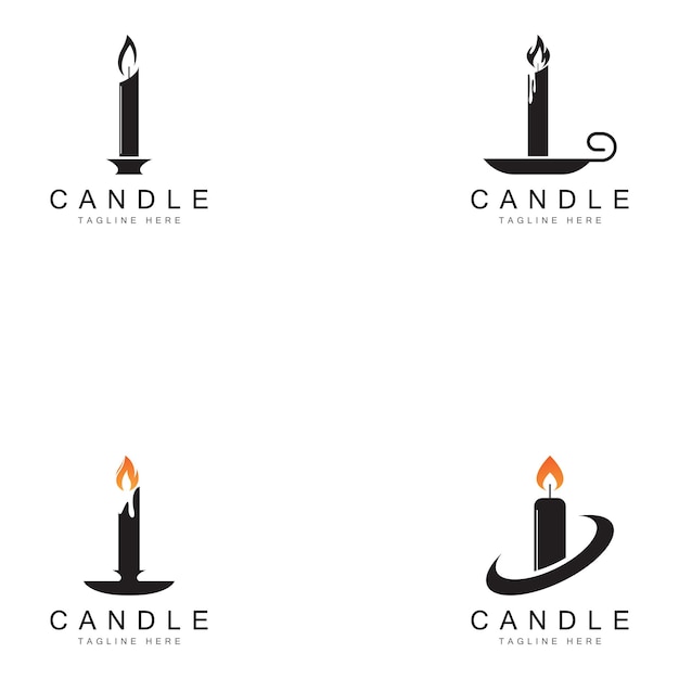 Burning candle Vector icon design illustration Template