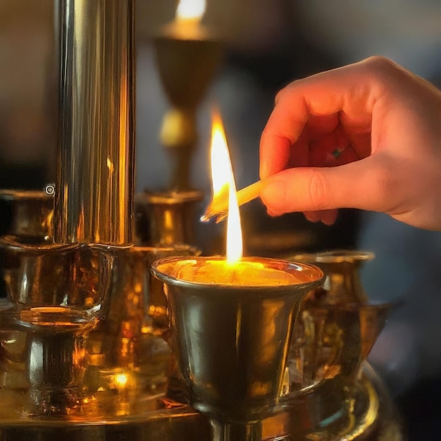 burning candles in the church burning candles in the church