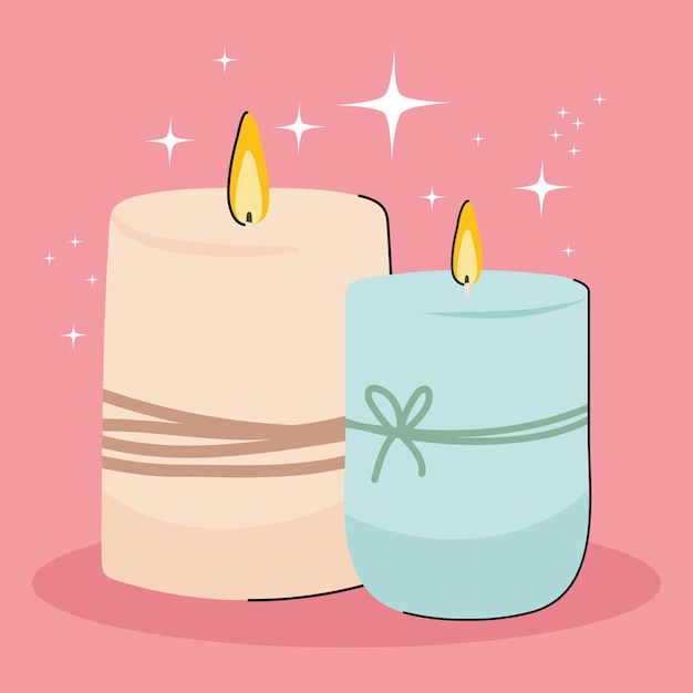 Burning candles illustration