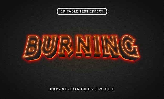 Vector burning editable text effect premium vectors