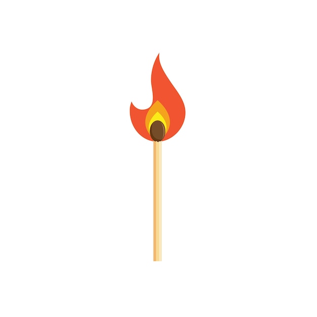 Burning match icon vector illustration concept design template web