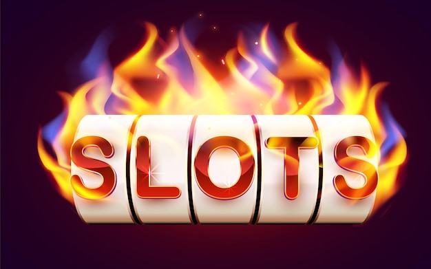 Burning slot machine wins wins the jackpot. Fire casino