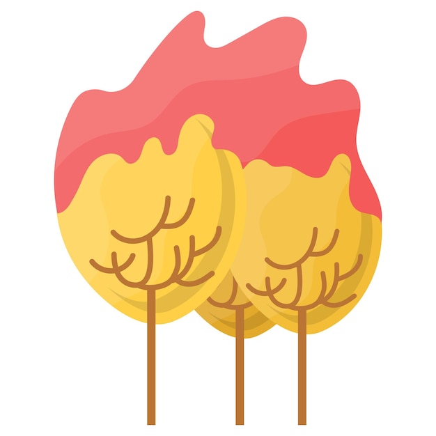 Burning Tree for Energy Increases Carbon Pollution vector color design Environmental pollution Chem.