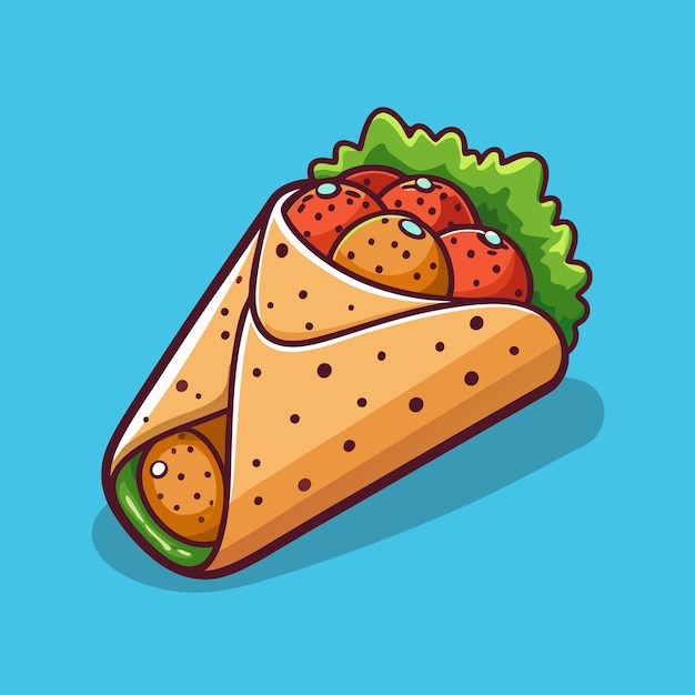 Burrito and Crispy Chips Food Vector Illustration