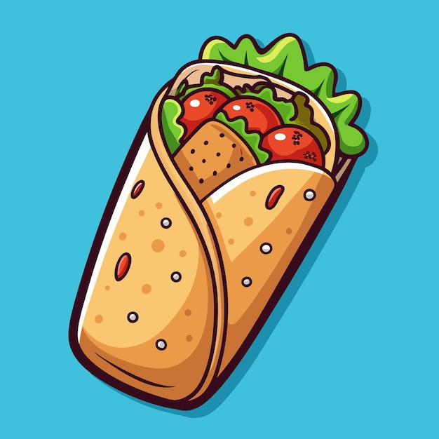 Burrito Graphic Premium Food Vector Illustration