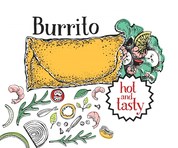 Burrito. Mexican food. Traditional mexican cuisine