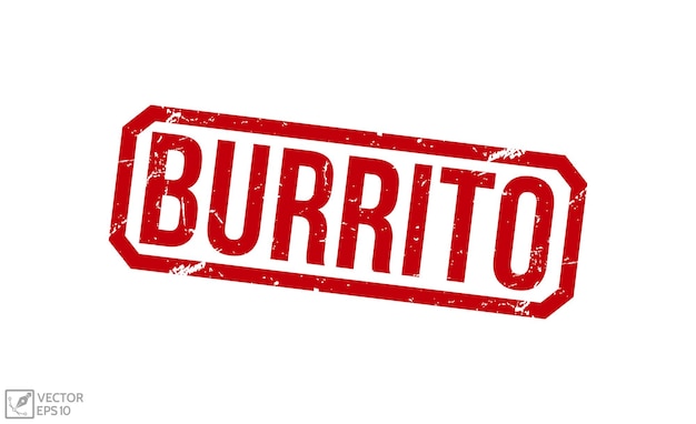 Burrito Red Rubber Stamp vector design