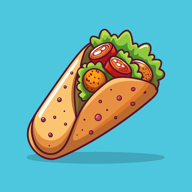 Burrito and Tasty Fillings Food Vector Illustration