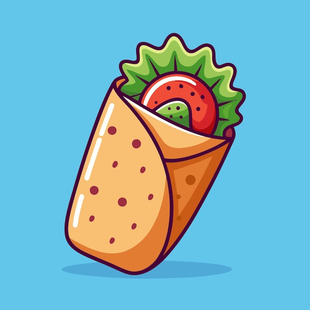 Vector burrito and warm tortilla food vector illustration