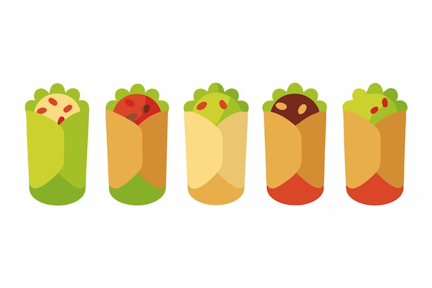 Vector burritos color art illustration celebrating the joy of mexican food