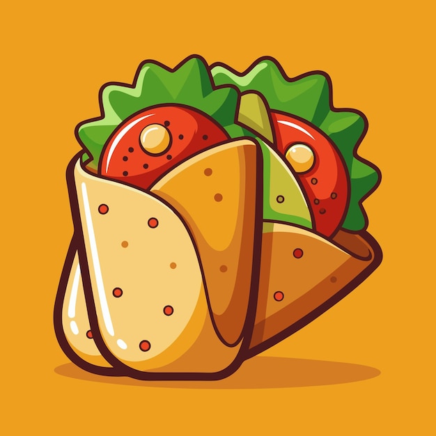 Burritos Fast Food Color Vector Clip Art Design