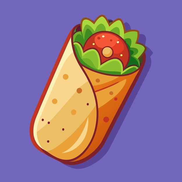 Burritos Fast Food Color Vector Clip Art Design