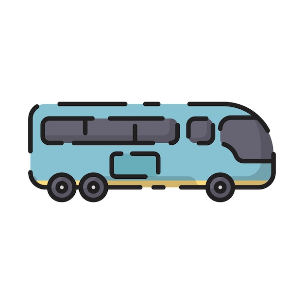 Bus car cartoon flat style