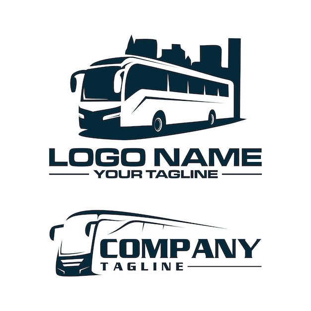 Bus and city logo template