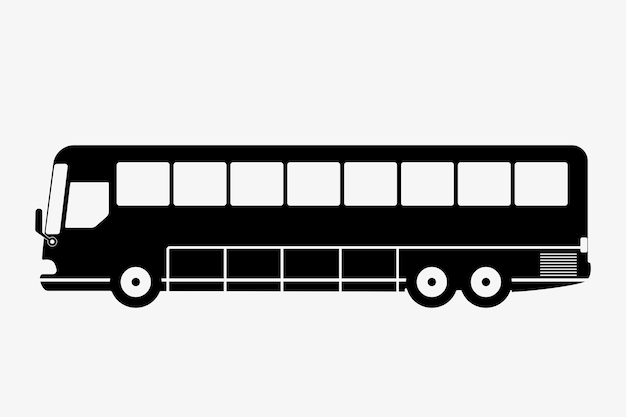 Bus Public Transport Vehicle Silhouette Illustration