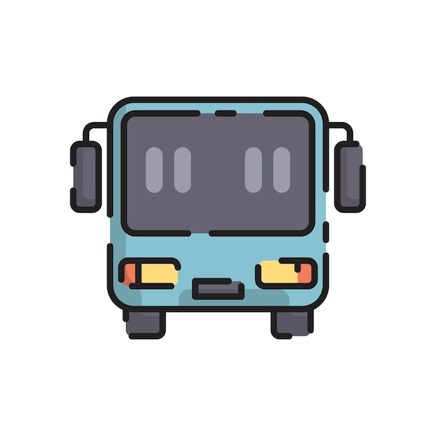 Bus ransportation vector flat style cartoon